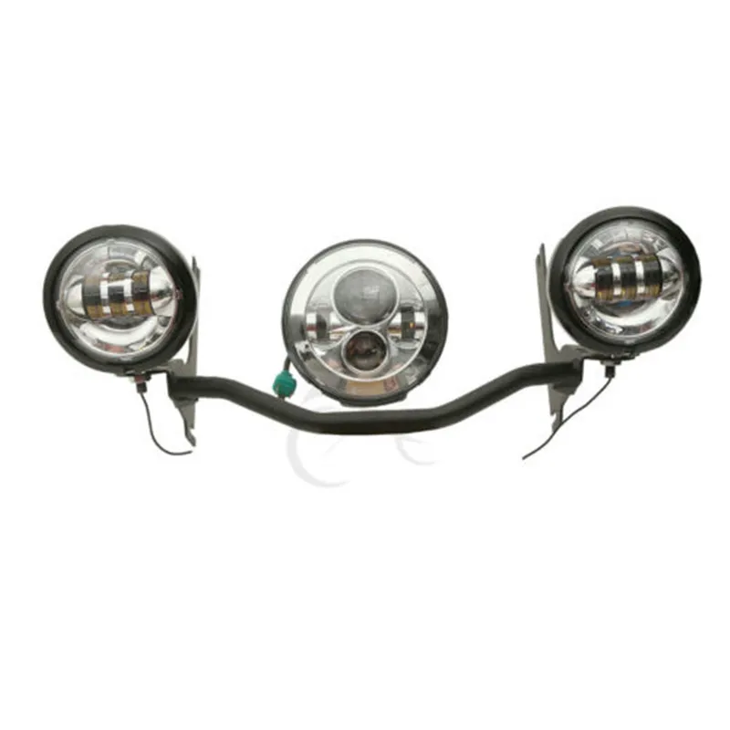 Хром 4 1/" Дополнительная противотуманная фара+ кронштейн для мотоцикла Harley Touring 94-2013 Electra Glide