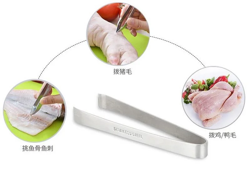 Kitchen tools pig hair extractor clamp chicken duck feather stainless steel forceps fish bone | Дом и сад