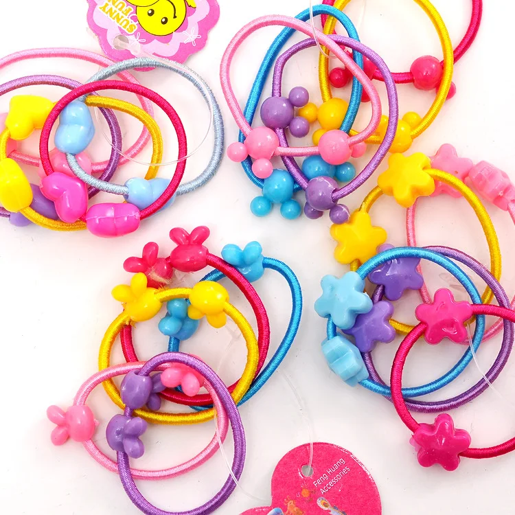 

20pcs/lot High Quality Carton Round Ball Kids Elastic Hair bands Elastic Hair Tie Children Rubber Hair Band