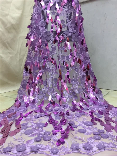 

2019 New style French net lace fabric 3D sequins African tulle mesh lace fabric high quality lace nigerian lace fabric X6