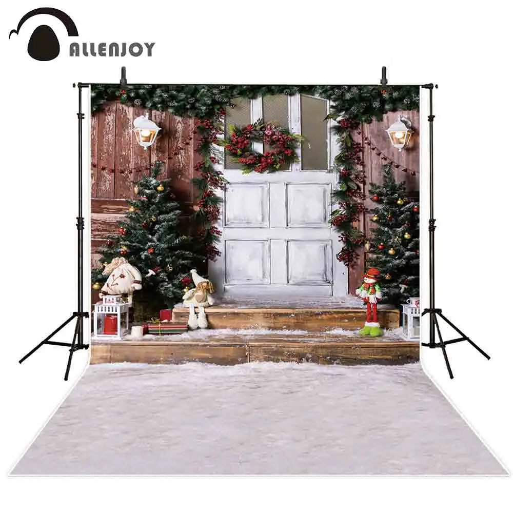 Allenjoy фон для фотосъемки рождественское крыльцо детский венок эльф фотостудия