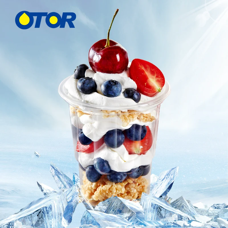 OTOR оптовая продажа мороженое Smoothie Milkshake йогурт одноразовые пластиковые чашки с