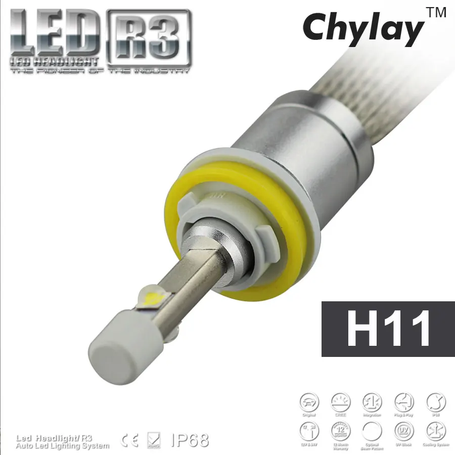 one pair H11 LED Car Headlight bulb R3 9600lm 6000K White light H8 H9 Auto Front lamp Automobile Headlamp Conversion Kit | Автомобили и