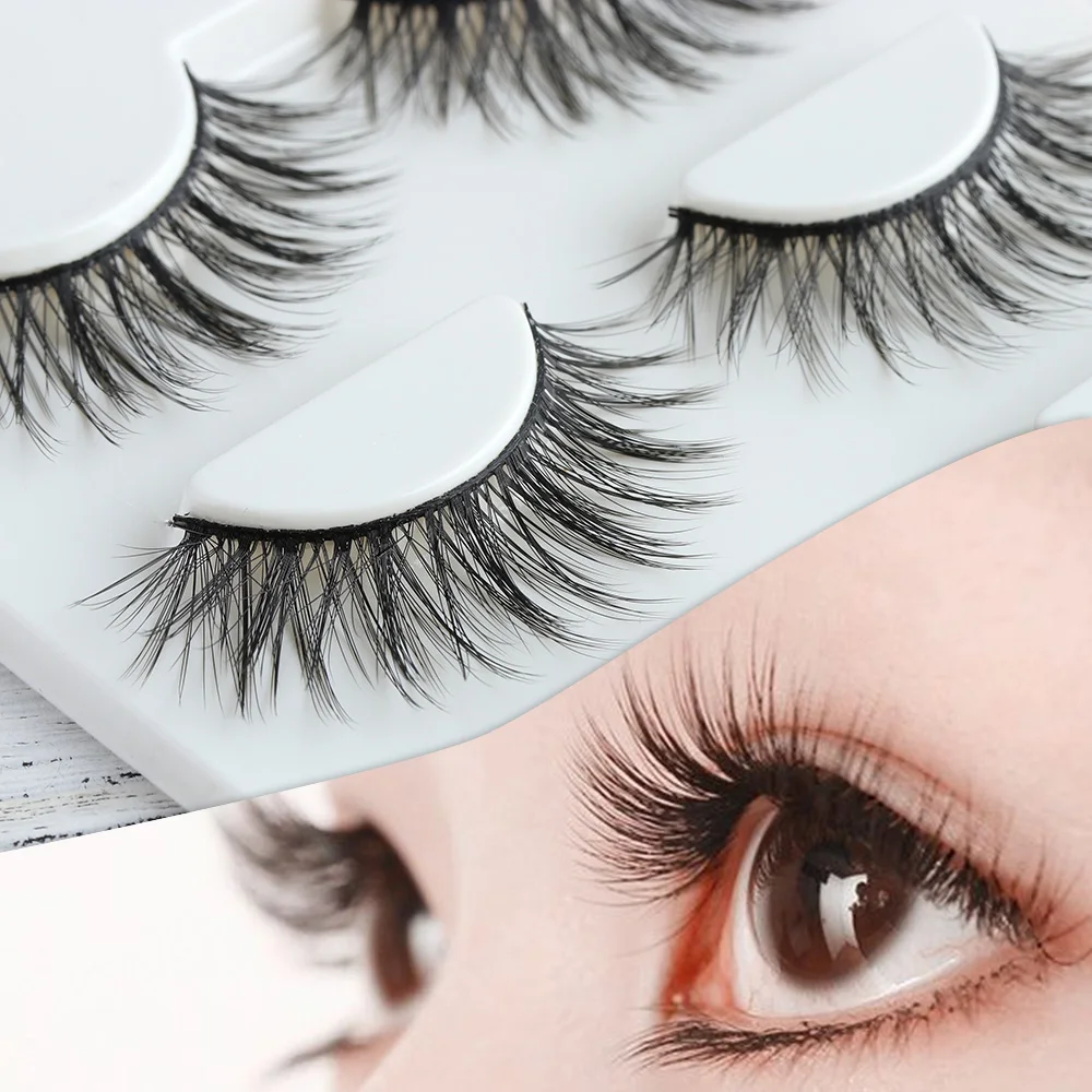 3 пары натуральные накладные ресницы для макияжа|natural false eyelashes|false eyelashesfalse eyelashes 3d |