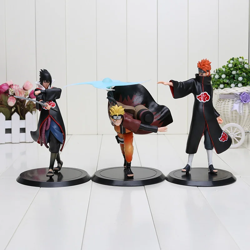 28 см Наруто Shippuden боль Наруто фигурка сасуке Узумаки Наруто ПВХ Коллекционная модель фигурки для друзей подарки - Цвет: 9974 3pcs opp bag