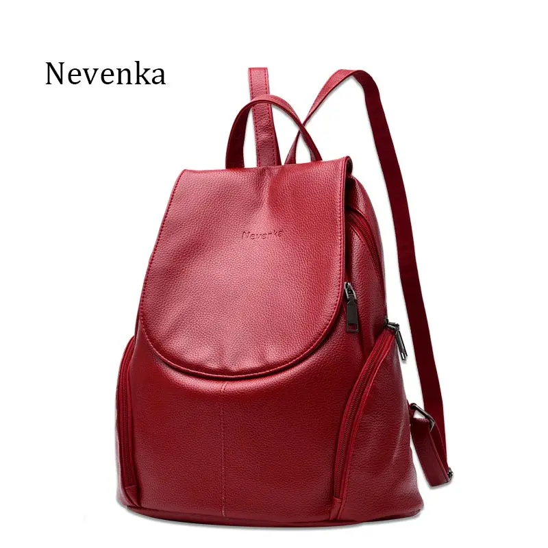 Nevenka женские рюкзаки модные кожаные сумки на молнии повседневные плечо Mochila
