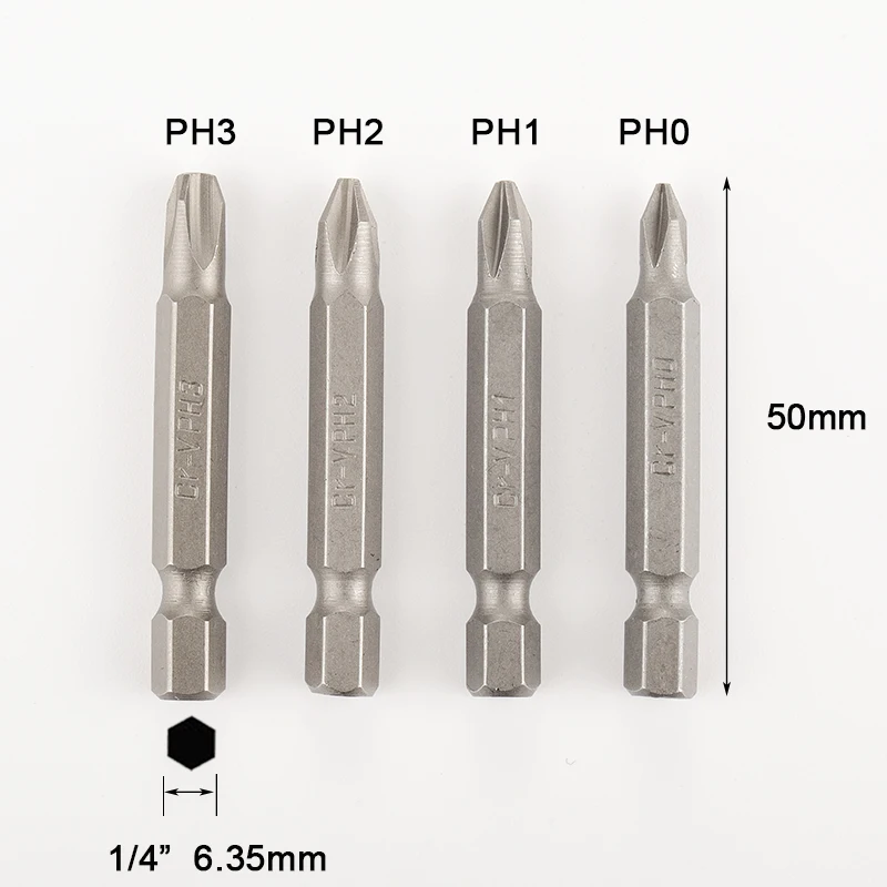 Сверло PH0 PH1 PH2 PH3 10 шт. нескользящее сверло CRV 1/4 дюйма с шестигранным хвостовиком