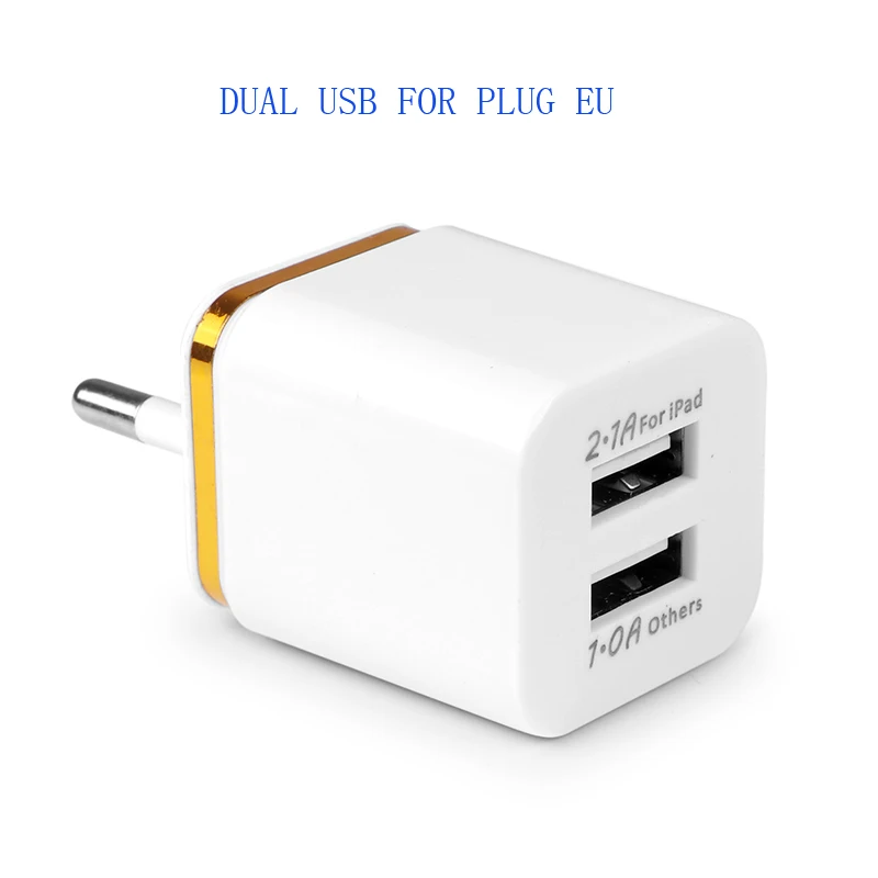 3.1A универсальное 2 порта USB зарядное устройство для мобильного телефона настенное зарядное устройство с вилкой США/ЕС адаптер для путешествий для iPhone samsung iPad для Xiaomi - Тип штекера: plug eu gold