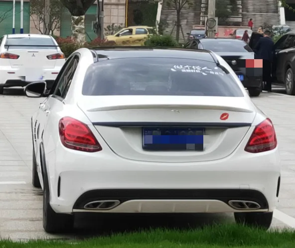Для Benz C class W205 спойлер C180 C200L C300L 2014 2019 Высококачественный ABS Материал заднее крыло