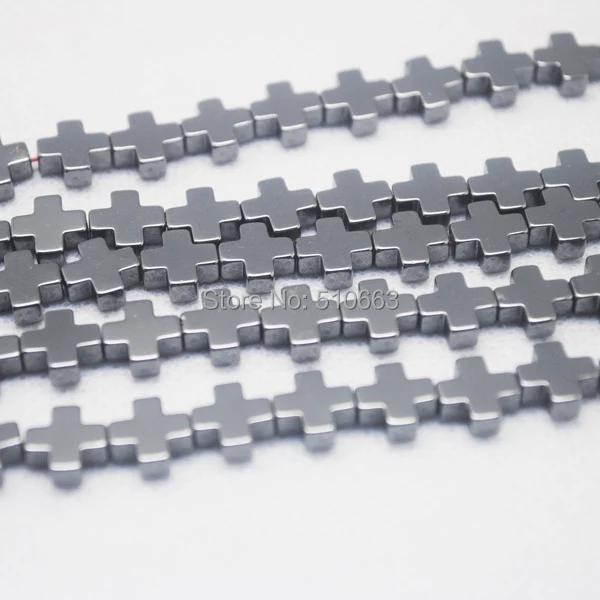 

3 Strings( 144 Pieces/Lot,Black Hemitate Stone,New Cross Shape Strands,Size: 8x8mm