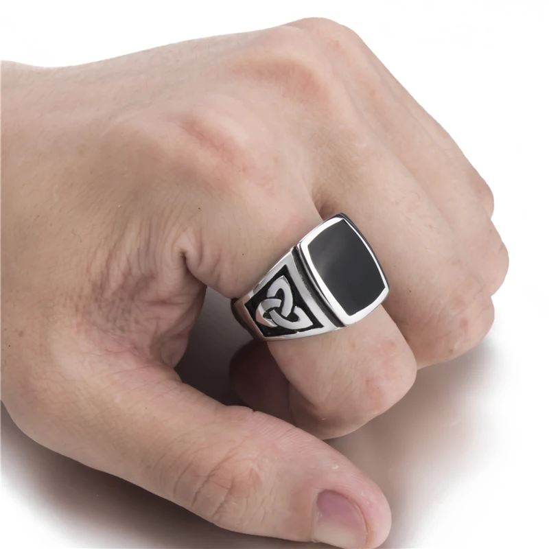 Elfasio мужские женские серебряные элегантные черные эмалированные кельтские