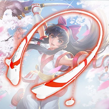 MLLSE Hatsune Miku 2 светодиодный беспроводной наушники и наушники Bluetooth наушники спортивные наушники King glory имя пояса - Цвет: Оранжевый