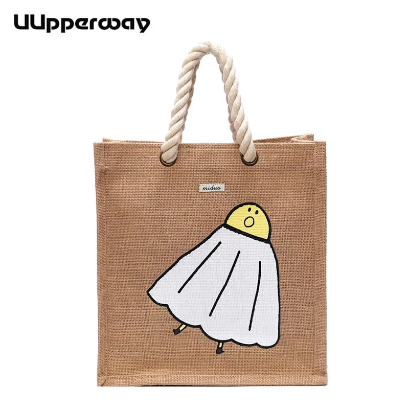 Женская сумка из джута Uupperway летняя ротанга в Корейском стиле с ручкой веревки