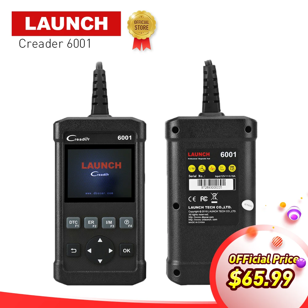 Launch Creader 6001 obd2 инструмент сканирования читальный кодов с управлением бортовой