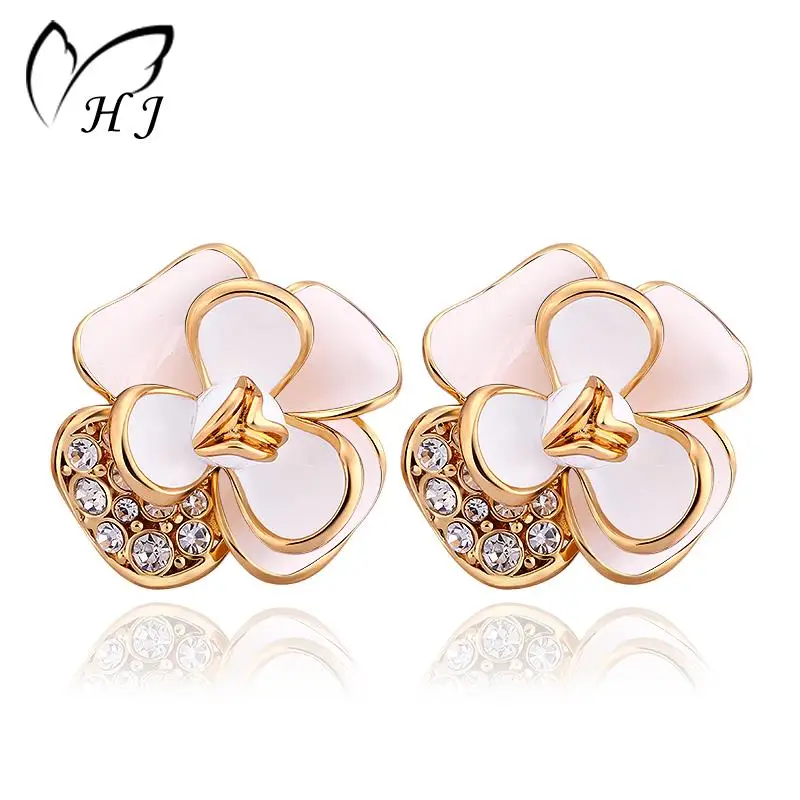 Fashion Jewelry 18K Gold Plated Earrings Austrian Crystal Flower Engagement For Women E939 | Украшения и аксессуары