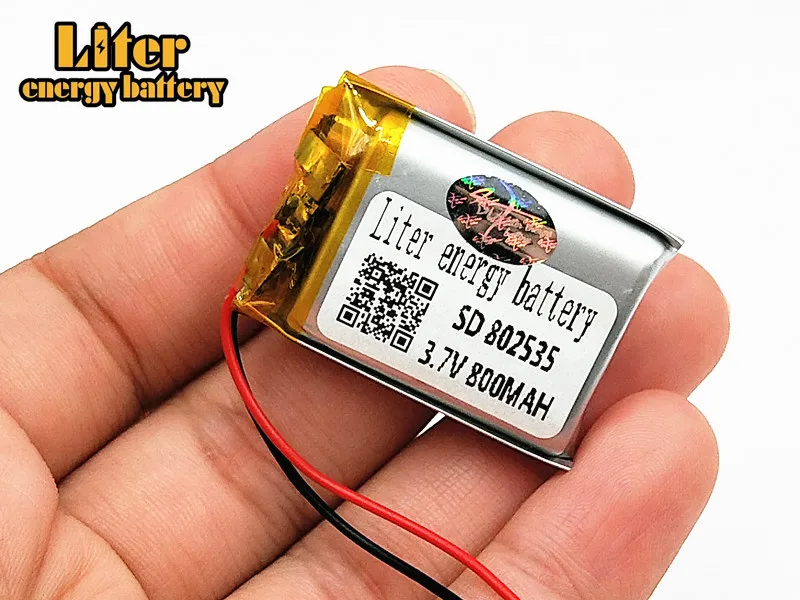 3 7 V литиевая батарея 800MAH полимерная 802535 для GPS MP3 MP4 MP5 Светодиодная лампа PDA