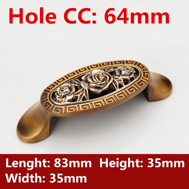 Отверстие CC 64/96/128 мм антикварная ручка для мебели ручки шкафа и выдвижные