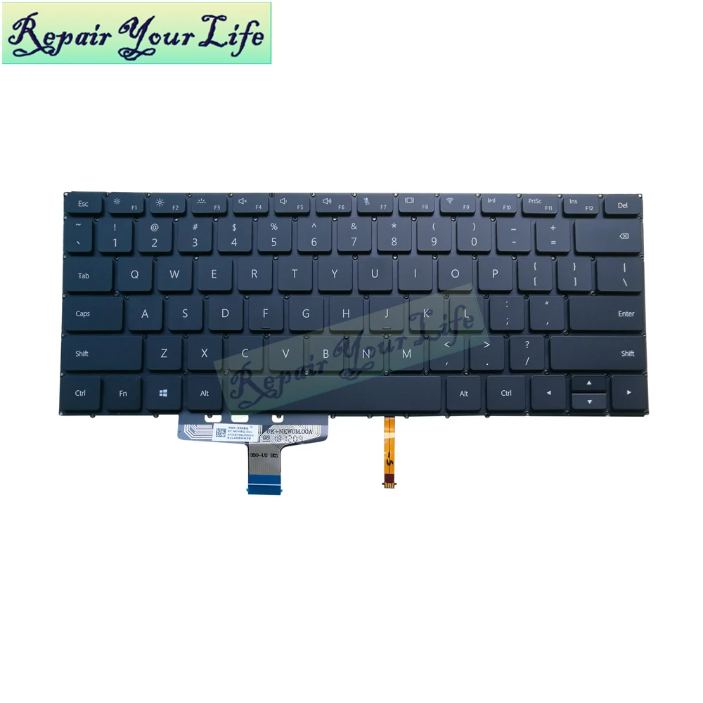 Клавиатура для ноутбука HUAWEI MateBook 13 WRT-W29 WRT-W19 американская, с задней подсветкой Клавиатура 9Z. NEWBQ.001 NSK-350BQ