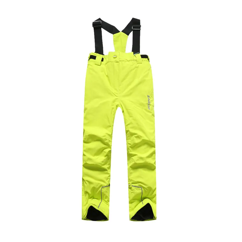 Yellow Ski Pants Детские лыжные штаны зимние штаны брюки для активного отдыха водонепроницаемый и свободное дыхание утолщение брюки - Цвет: Yellow Ski Pants