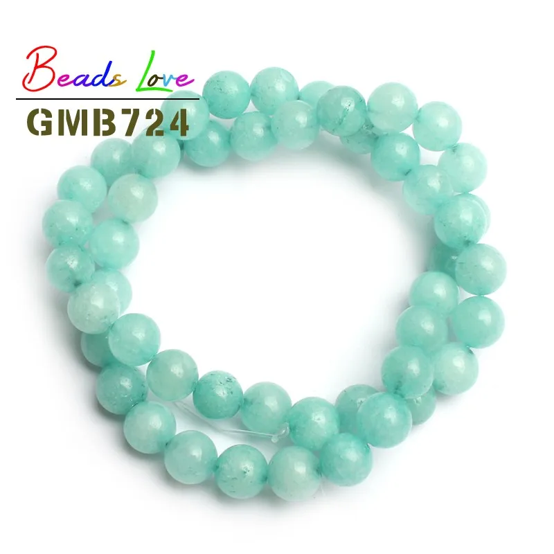Amazonite Натуральный камень гранат бирюза лазурит Круглые бусины для самостоятельного изготовления ювелирных изделий браслет 4 6 8 10 12 мм выбрать размер 15'' - Цвет: Amazonite