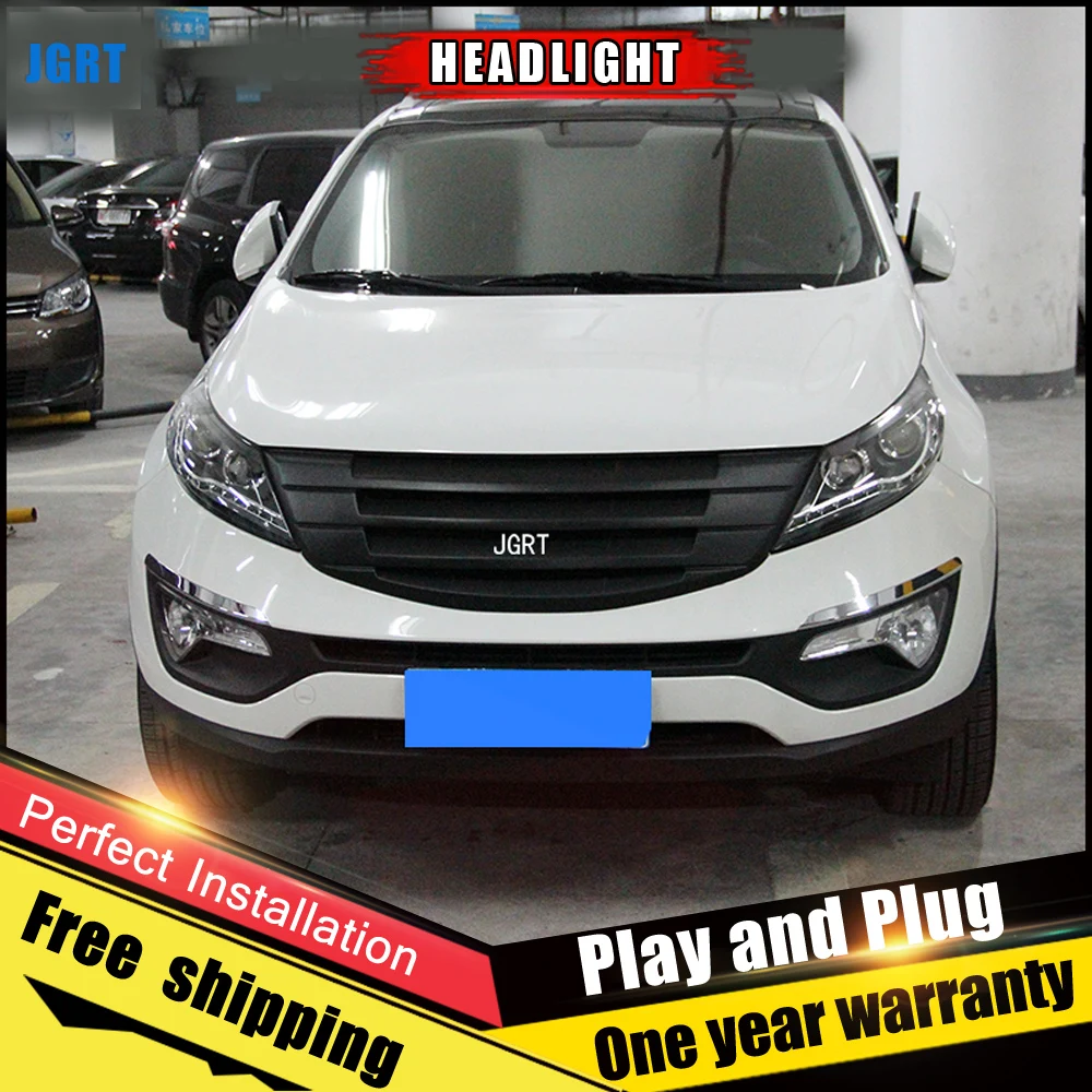 Автомобильные светодиодные фары для Kia Sportage R 2014-2015 линзы двойной луч H7 Ксеноновые