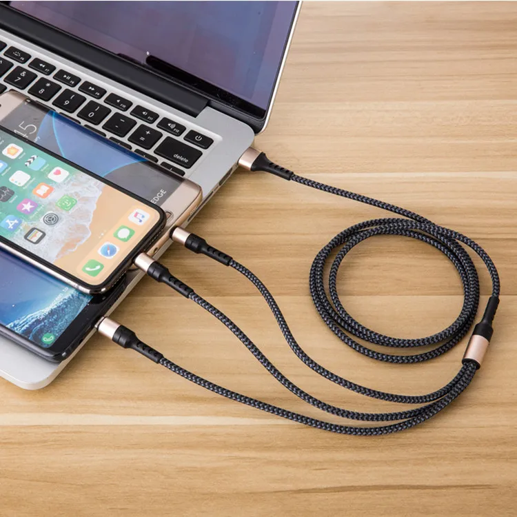 3 в 1 5А 1,25 м USB кабель для мобильного телефона Micro usb type C 3 в 1 кабель зарядного устройства для iPhone зарядный кабель Micro USB шнур зарядного устройства