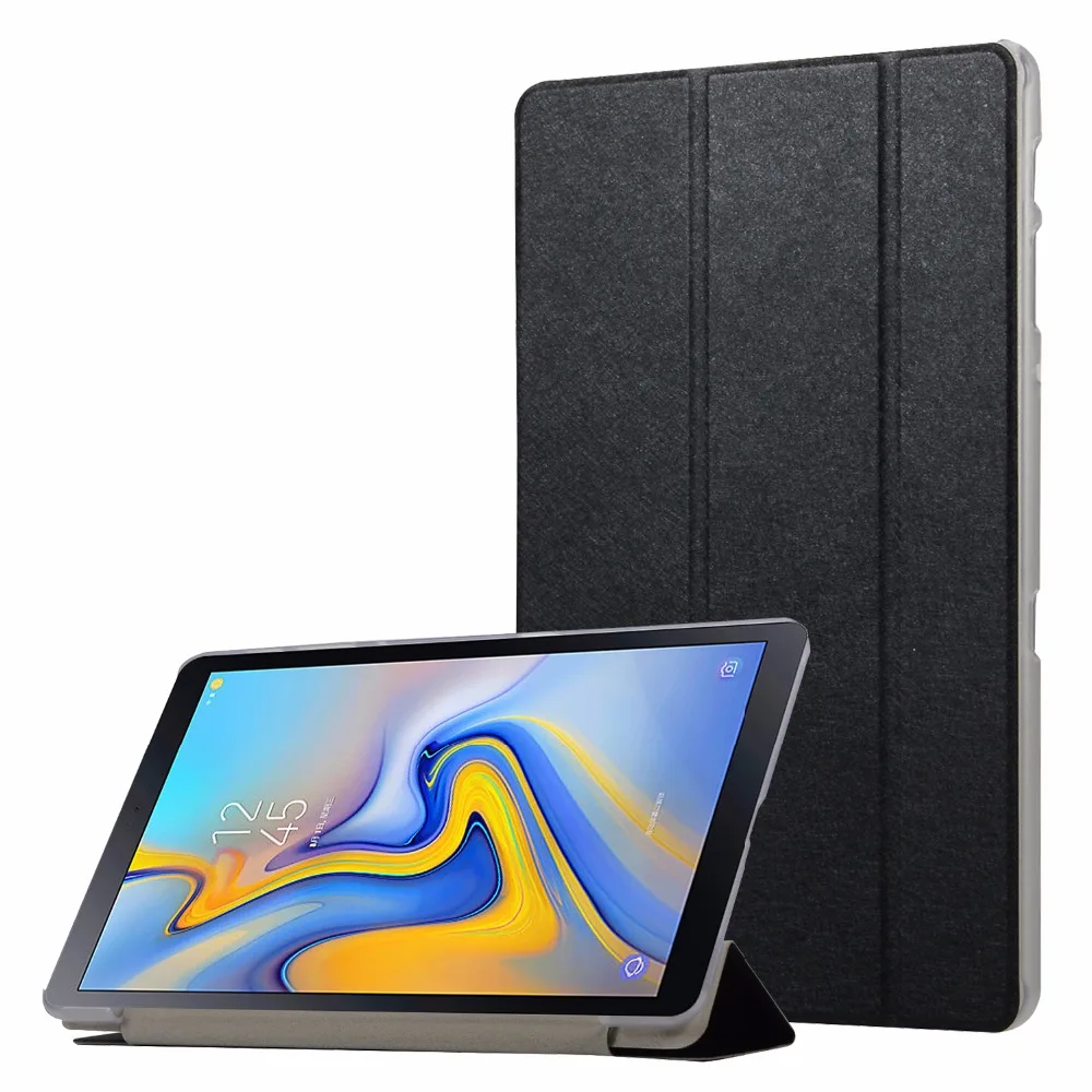 20pcs/lot Silk Three Fold PU+PC wallet leather cover case for Samsung Galaxy Tab A 10.5 2018 SM-T590 T595 T597 flip | Компьютеры и