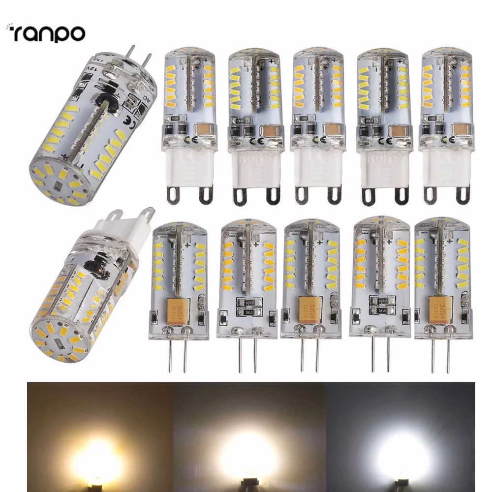 G4 G9 Светодиодная лампа AC/DC10 20V ac110/220 V силиконовая хрустальная люстра 57