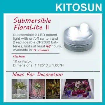 Оптовая продажа с фабрики 100 шт ваза украшение 2 CR2032 батарейках LED погружной