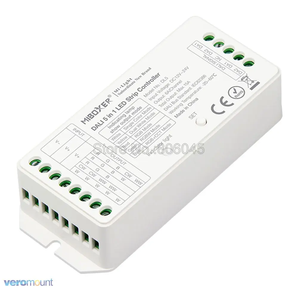 MiBOXER DC12-24V DL5 с цифровым адресным интерфейсом контроллер IEC62386 сигнала 180W/12V 360W/24V 5 в