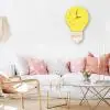 YELLOW Часы Nordic Стиль лампочки настенные часы с тихим ходом деревянные часы для дома Гостиная L515 - Цвет: YELLOW