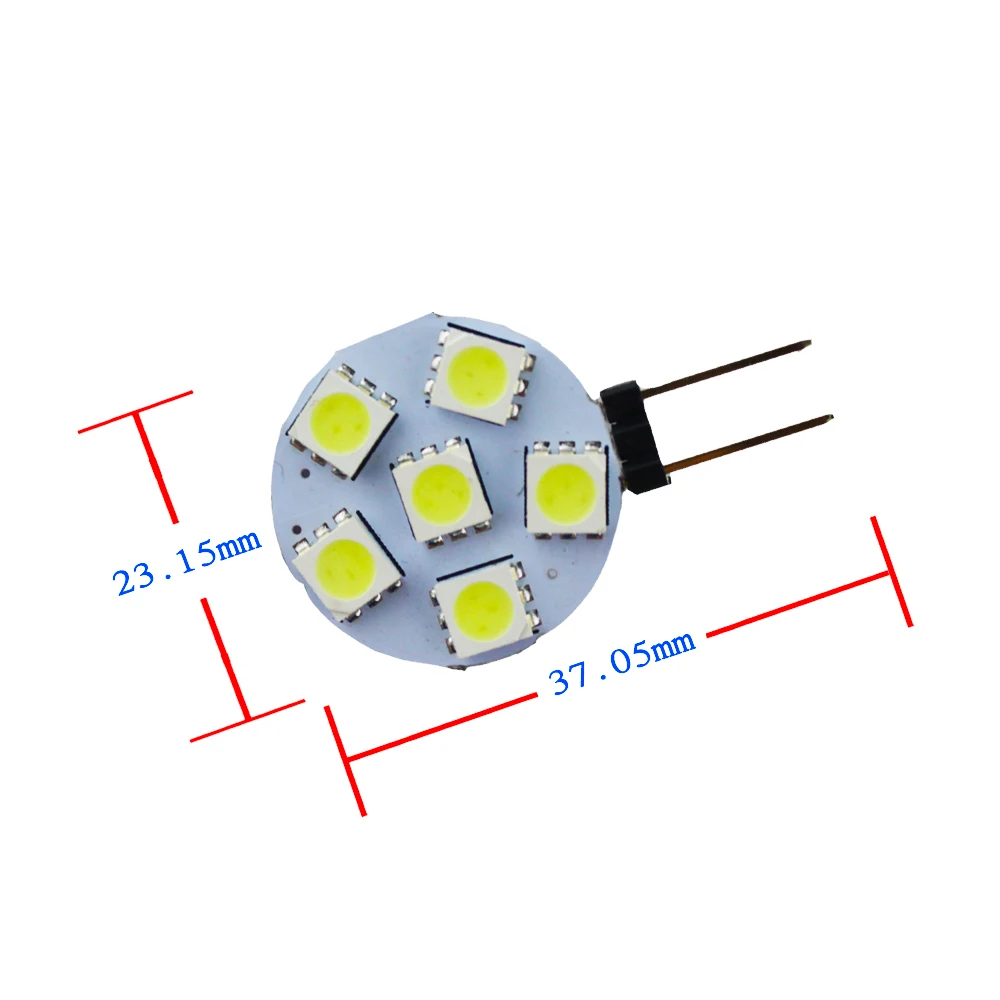 4 шт. G4 светодиодный 5050 6SMD белый/теплый белый морской RV для чтения автомобиля свет