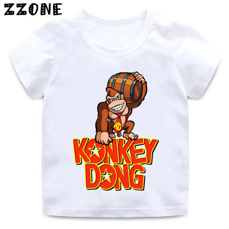 Футболка для мальчиков и девочек с изображением героев мультфильма Donkey Kong Country