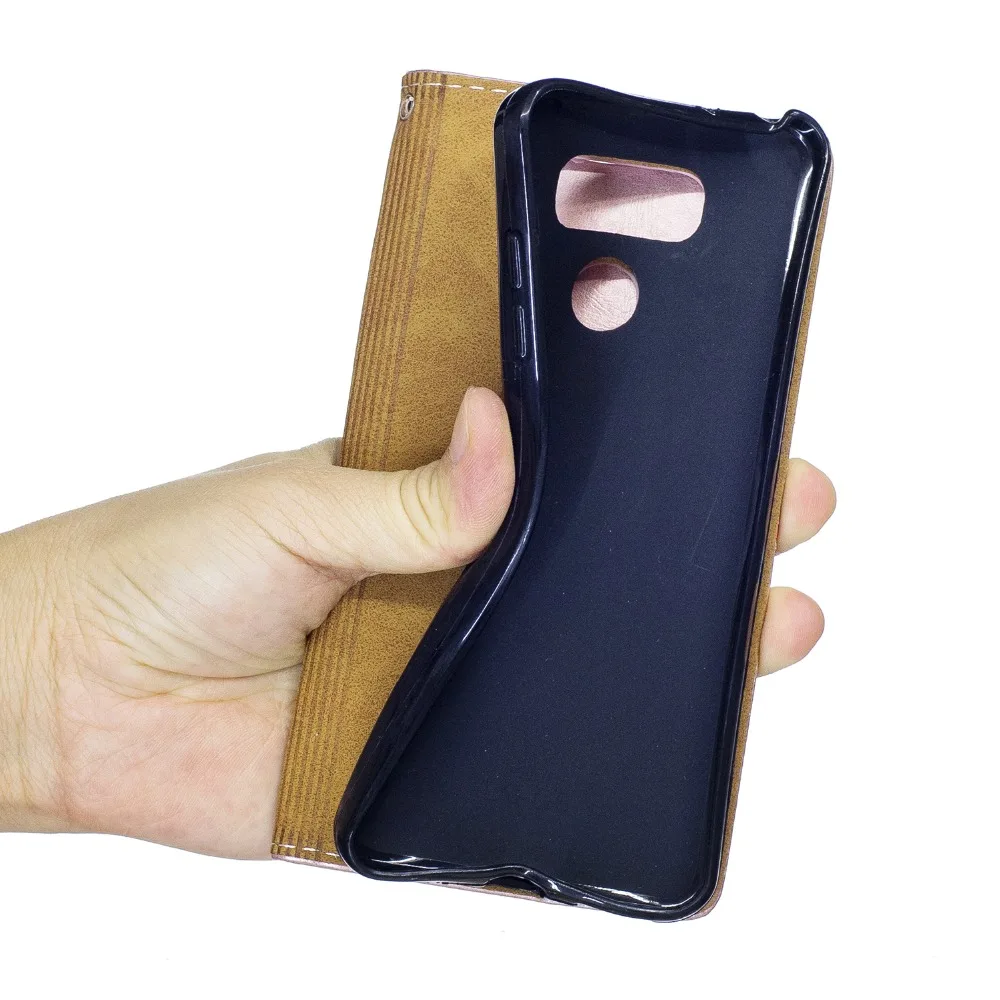 Чехол-книжка из искусственной кожи для LG G6 черный красный задняя крышка с