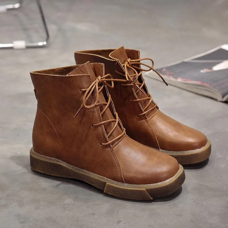 YANQIN 2018 new style spring and autumn flat bottom Martin boots female English fashion short boots. | Обувь
