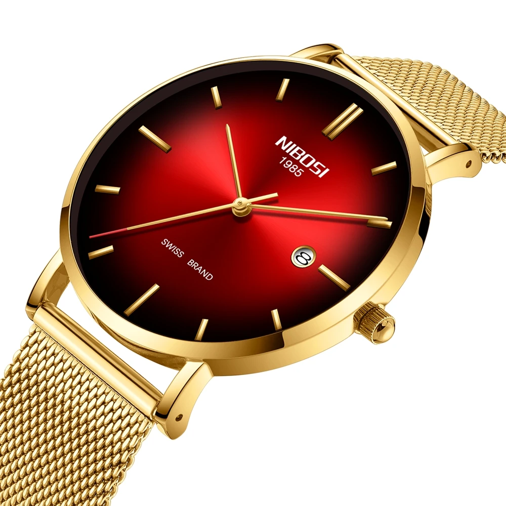 Модные мужские кварцевые часы NIBOSI в простом стиле роскошные креативные