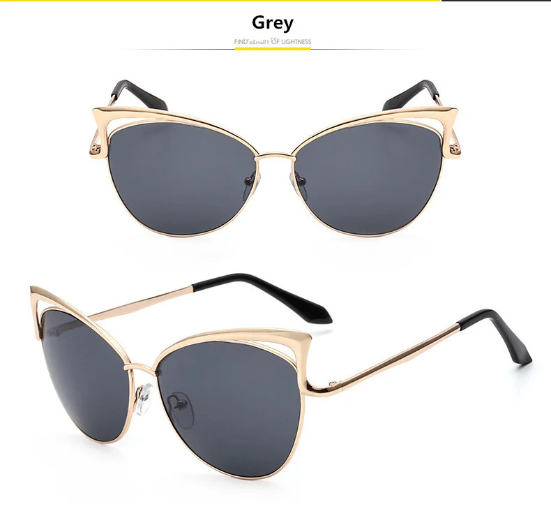 HJYBBSN винтажные кошачий глаз солнцезащитные очки женские Ray Bann роскошный бренд Desiner ретро градиент солнцезащитные очки металлическая оправа Oculos Gafas UV400