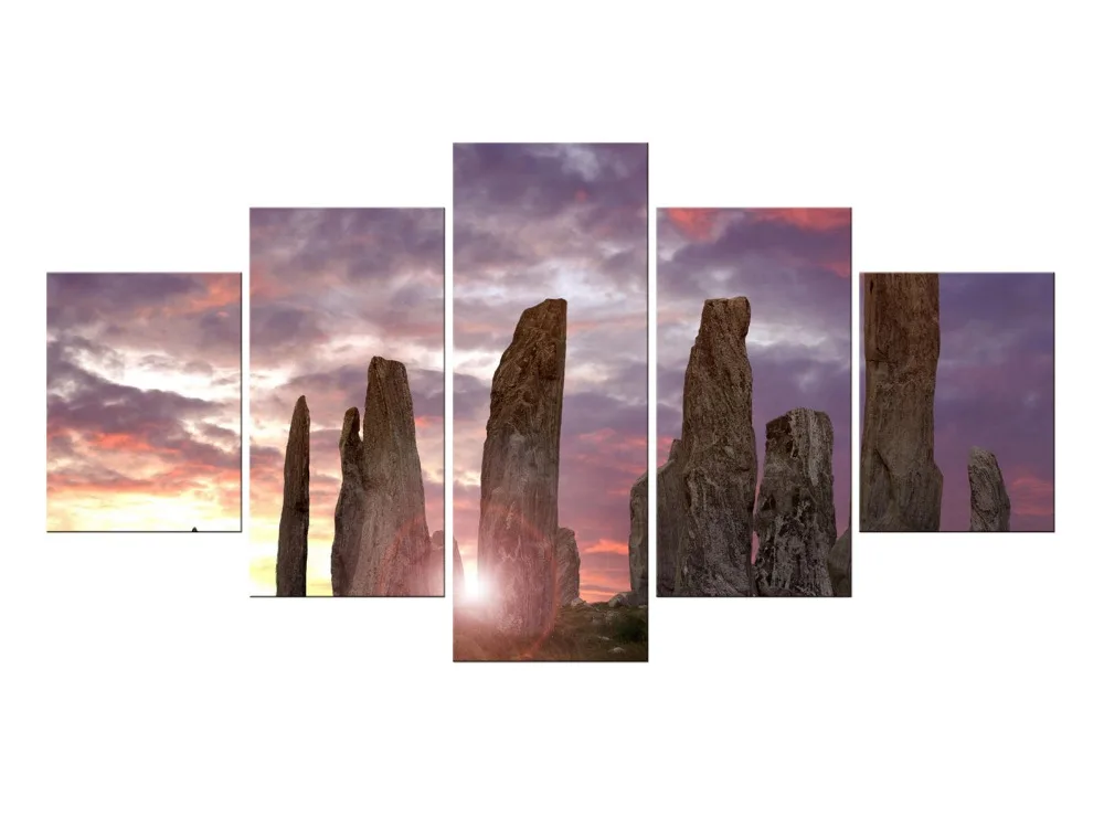 Современная Картина на холсте с изображением гор и рек 5 шт.| |