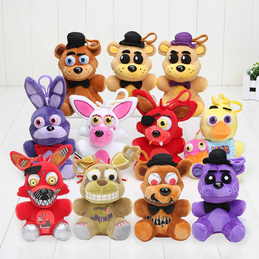 11 шт./лот 14 см Five Nights At Freddy 4 toy keychian FNAF плюшевая кукла Fazbear кошмар Fredbear золотой