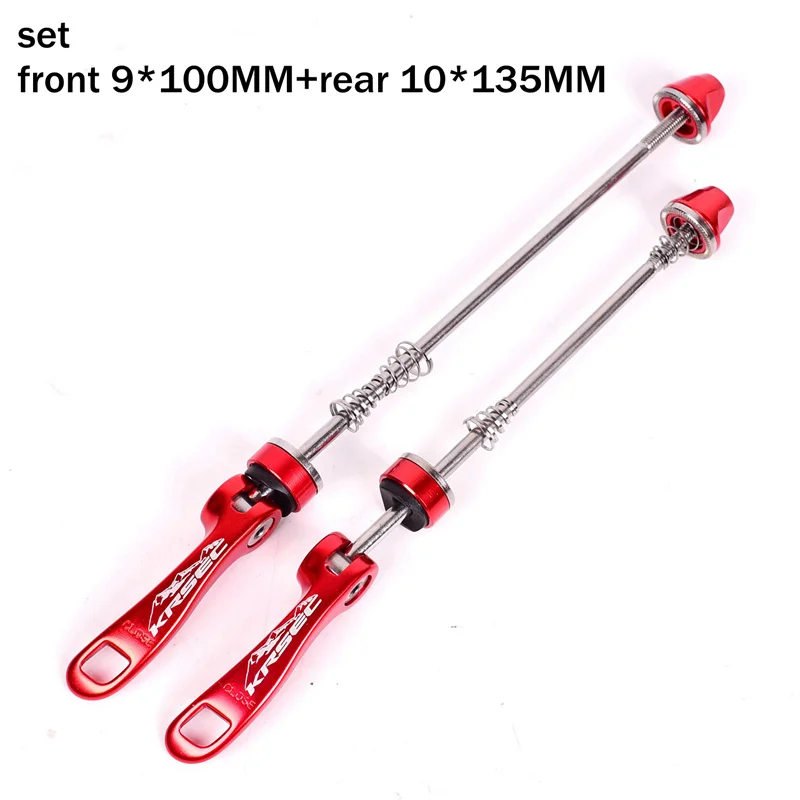 red pair MTB/Дисковые Тормозные втулки алюминиевые через ось шампуры передние 9x100 мм задние 10*135 мм или 12x142 мм быстросъемные для ступиц - Цвет: red pair