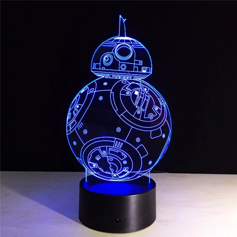 Ночник Звездные войны BB8 спальня настольная лампа 3d энергосберегающий ночник s