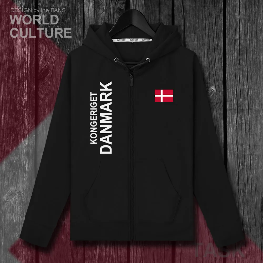 Дания Датский Danmark DK DNK мужские флисовые толстовки на молнии зимние трикотажные