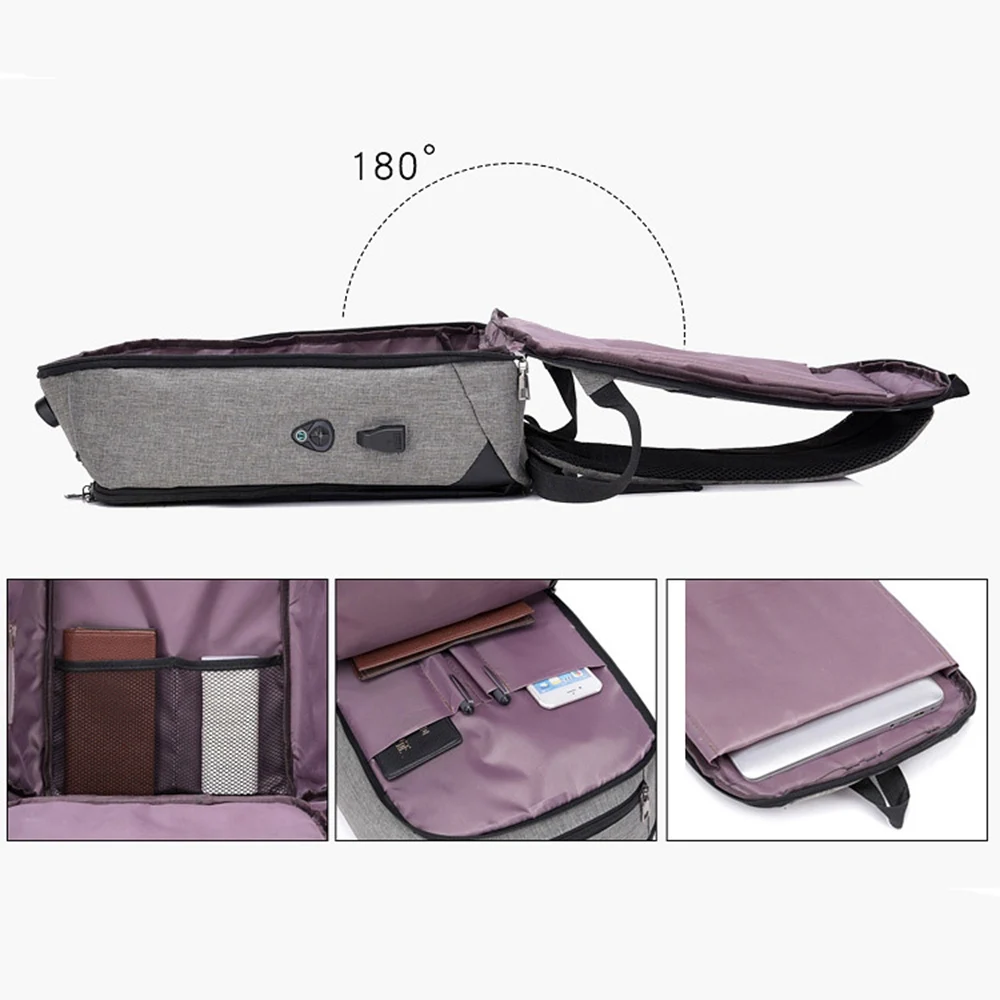 HeloFrn Противоугонный модный мужской рюкзак для ноутбука 15 6 С USB зарядкой