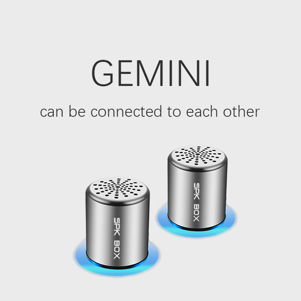 SPK BOX 2 упаковки TWS Система беспроводные Bluetooth колонки металлические портативные мини стерео звук громкоговоритель MP3 музыка воспроизведение микрофон 3 Вт