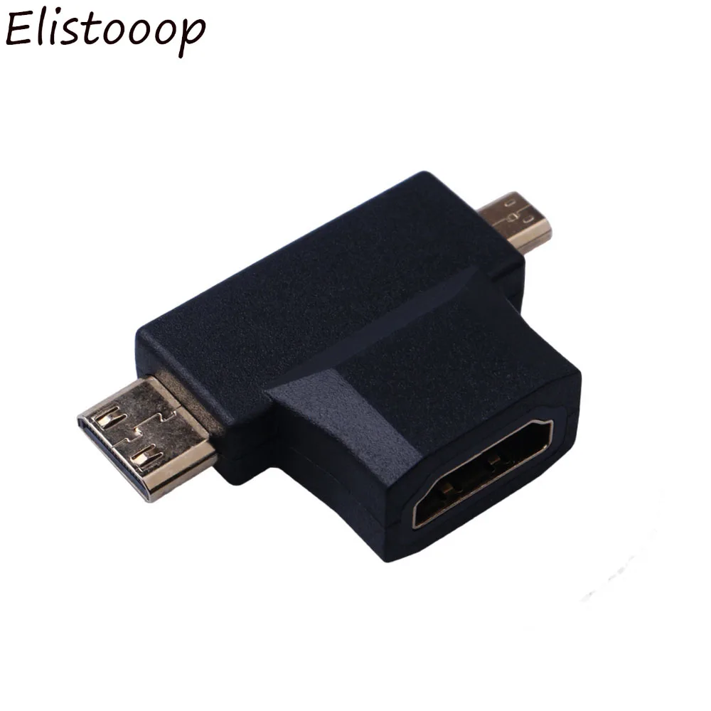 3 в 1 Micro HDMI штекер и мини к 4 гнездо 90 градусный адаптер V1.4 Соединительный