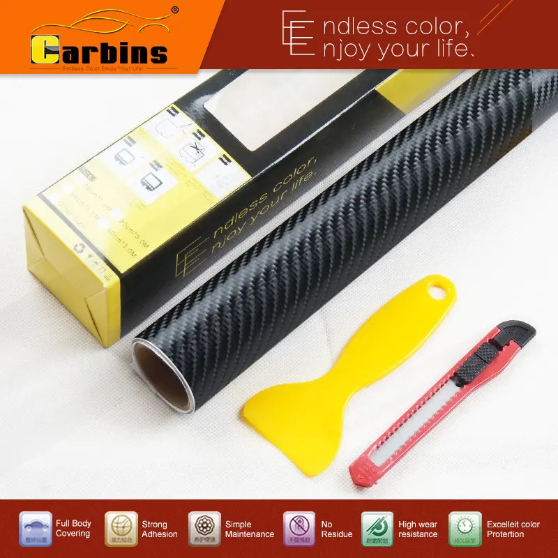 0.5*3 meters Big sale! 3D/4D carbon fiber black vinyl car wrap decal roll for cars laptop mobile phone furniture stickers | Автомобили и