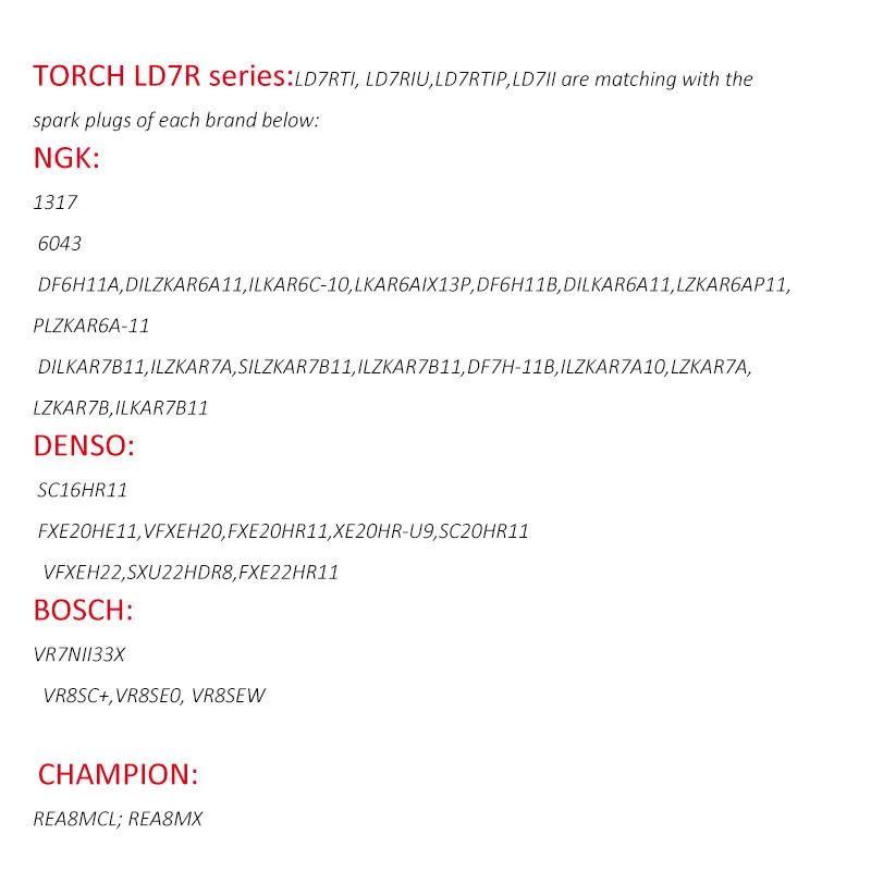 Фото Китайские оригинальные иридиевые Платиновые Свечи зажигания LD7RTIP 4-6 шт./лот №3