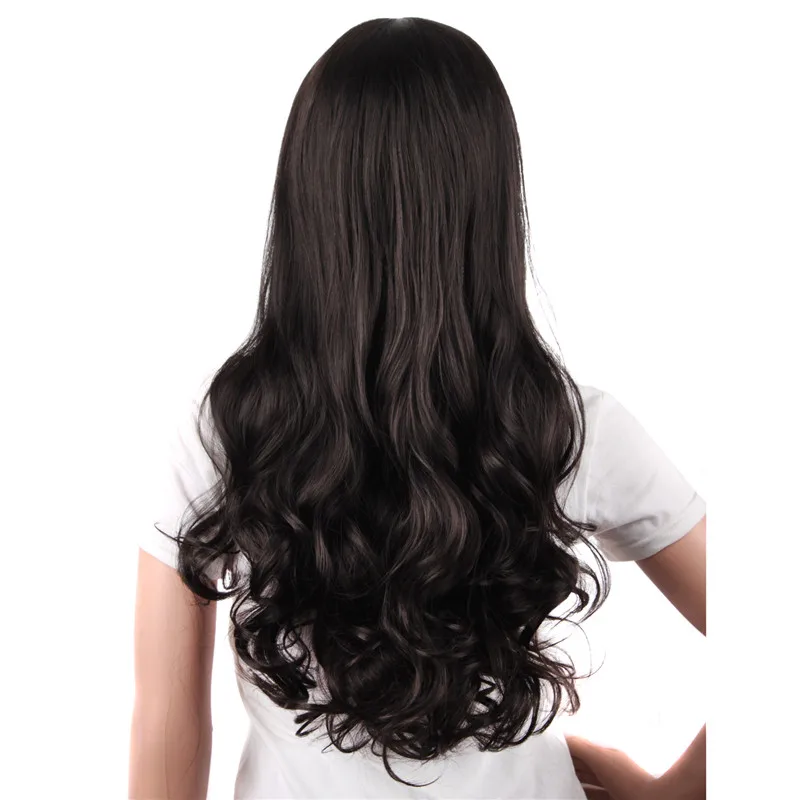 MapofBeauty 20 &quotдлинные волнистые коричневато черный Искусственные парики для женщин
