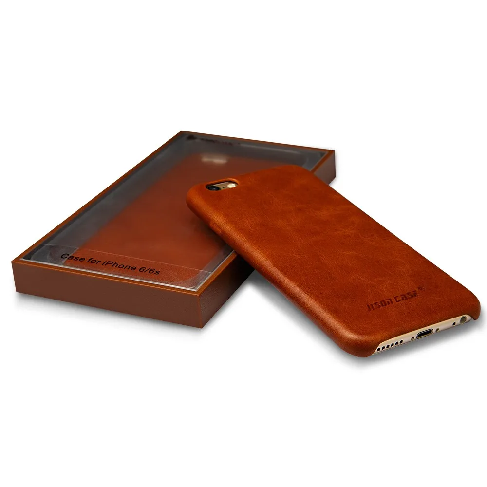 Jisoncase Чехол из натуральной кожи для iPhone 6s 6 plus 5,5 дюймов мягкая подкладка Роскошная тонкая задняя крышка для iPhone 6 plus 6s plus чехол s