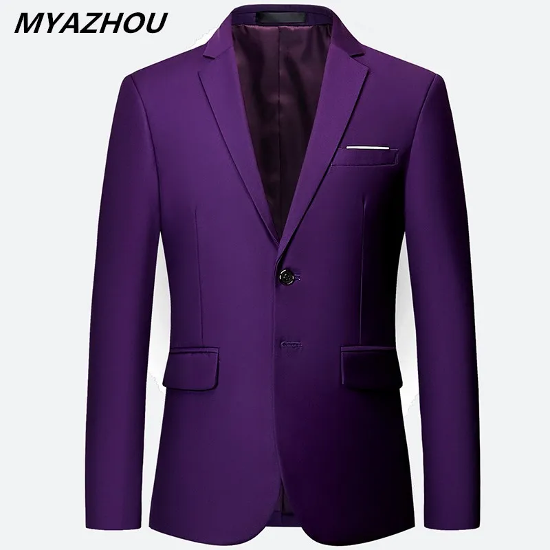 New listing luxury men's blazer large size 6XL Slim solid color jacket, fashion business banquet wedding dress jacket S-6XL